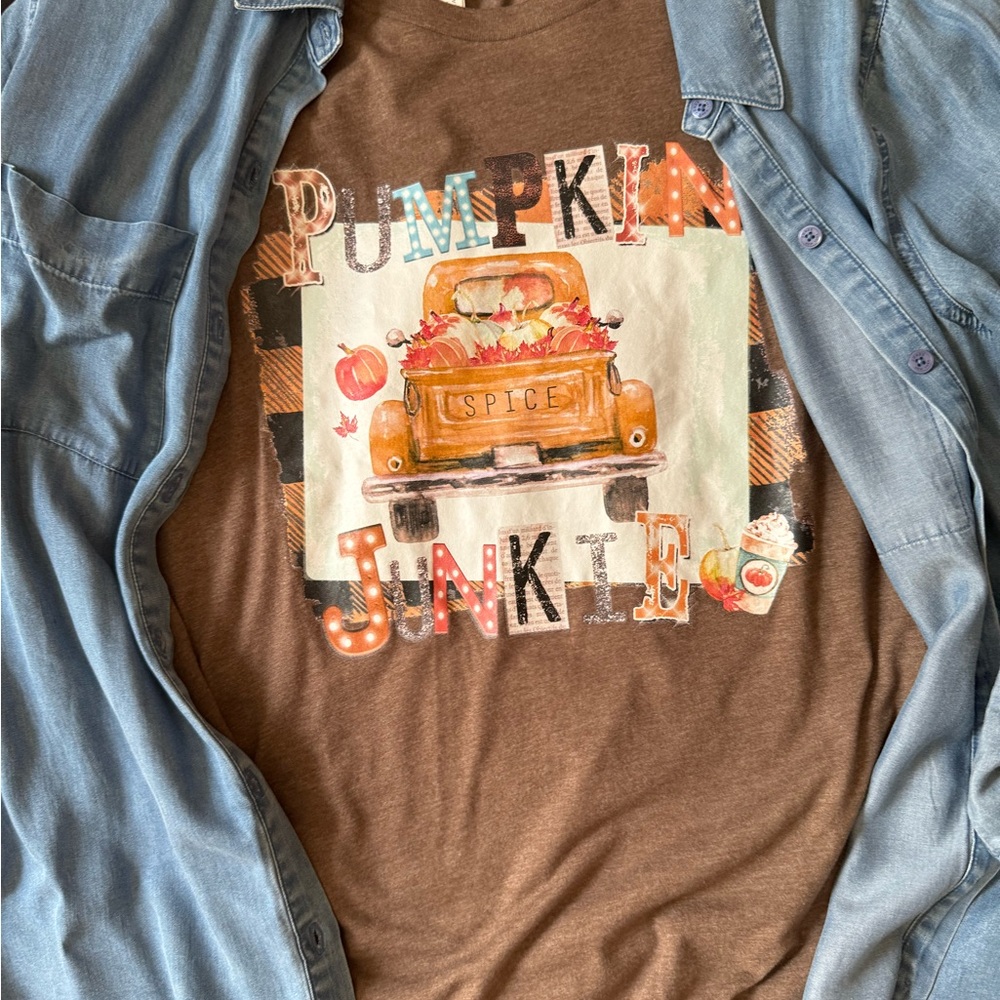 Brown Pumpkin Junkie t-shirt